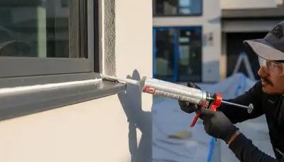 Professional caulking and sealing on Oakland, CA home exterior to protect against Bay Area weather