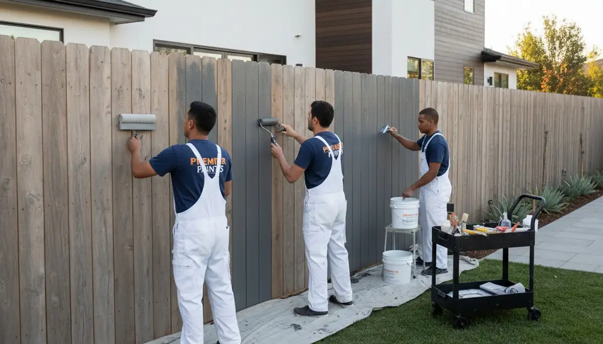 Professional fence painting in Oakland, CA protecting wood from Bay Area sun and moisture