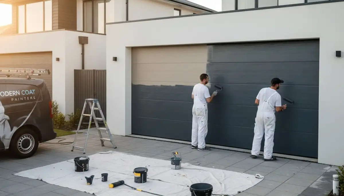 Professional garage door painting in Oakland, CA boosting curb appeal with durable exterior finishes