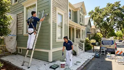 Professional house painters completing exterior home painting project in Oakland, CA