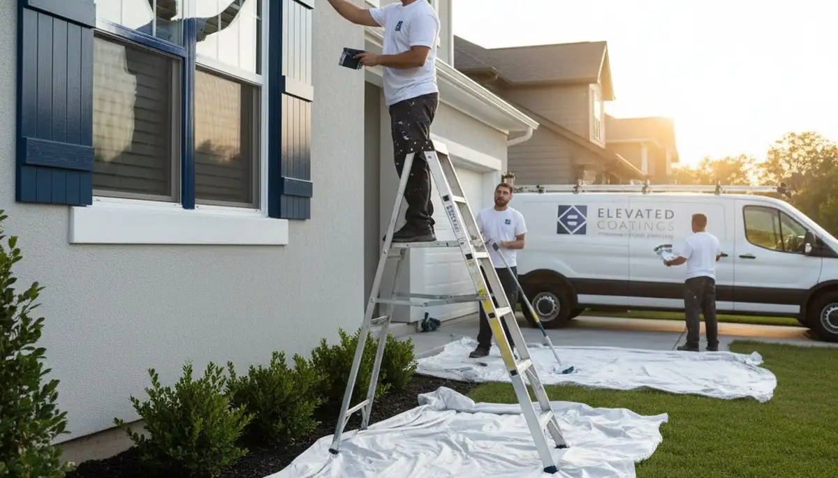 Professional shutter painting on a residential home in Oakland, CA by expert house painters