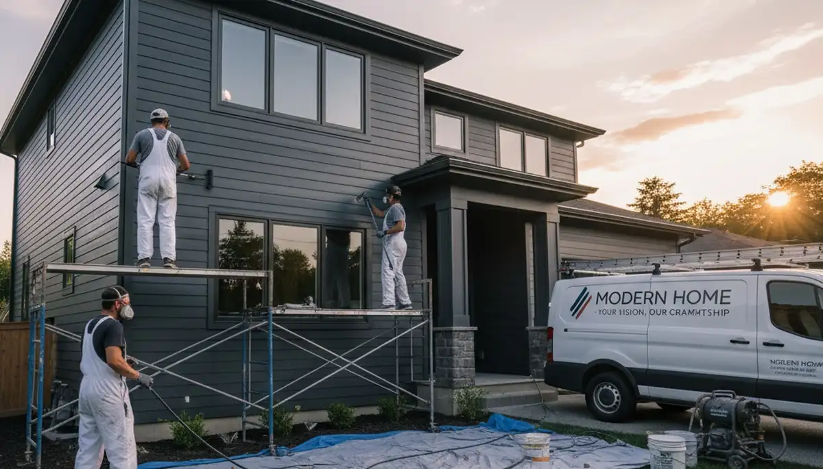 Professional siding painting on Oakland, CA home by expert house painters for durable exterior protection