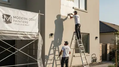 Professional stucco repair on Oakland, CA home exterior by local house-painting experts