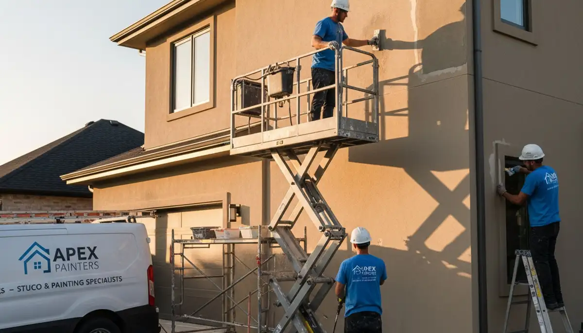 Professional stucco repair on Oakland, CA home exterior by local painting and restoration experts