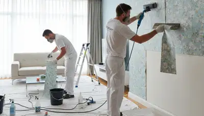 Professional wallpaper removal and wall prep by house painters in Oakland, CA