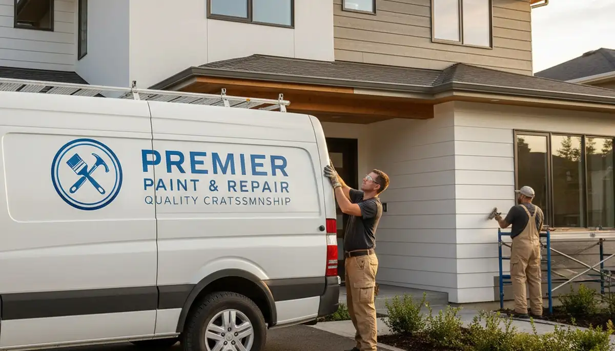 Technician repairing exterior wood rot on Oakland CA home before painting for moisture protection